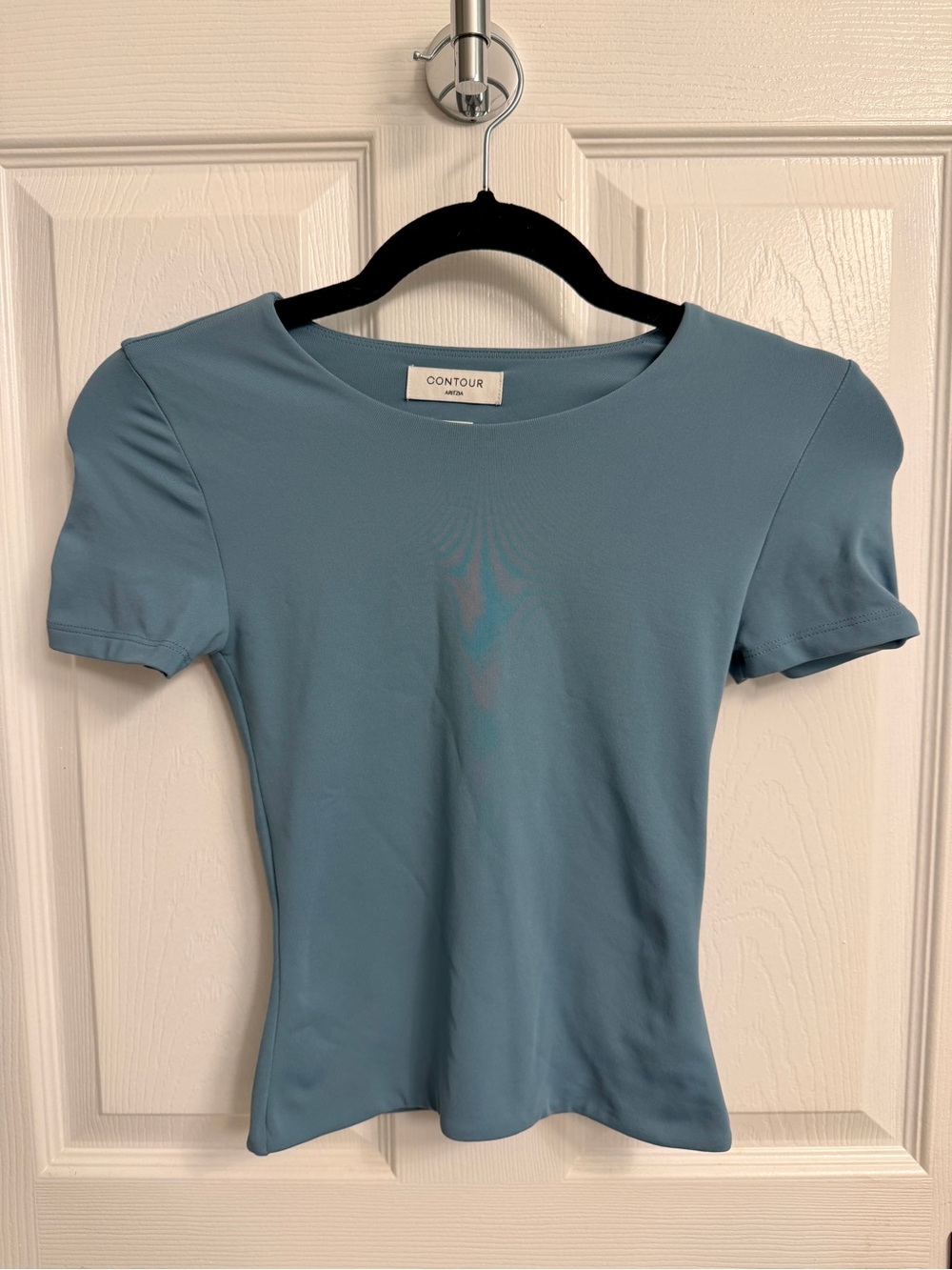 Aritzia Short Sleeve Crewneck Top in Dusty Blue - XS